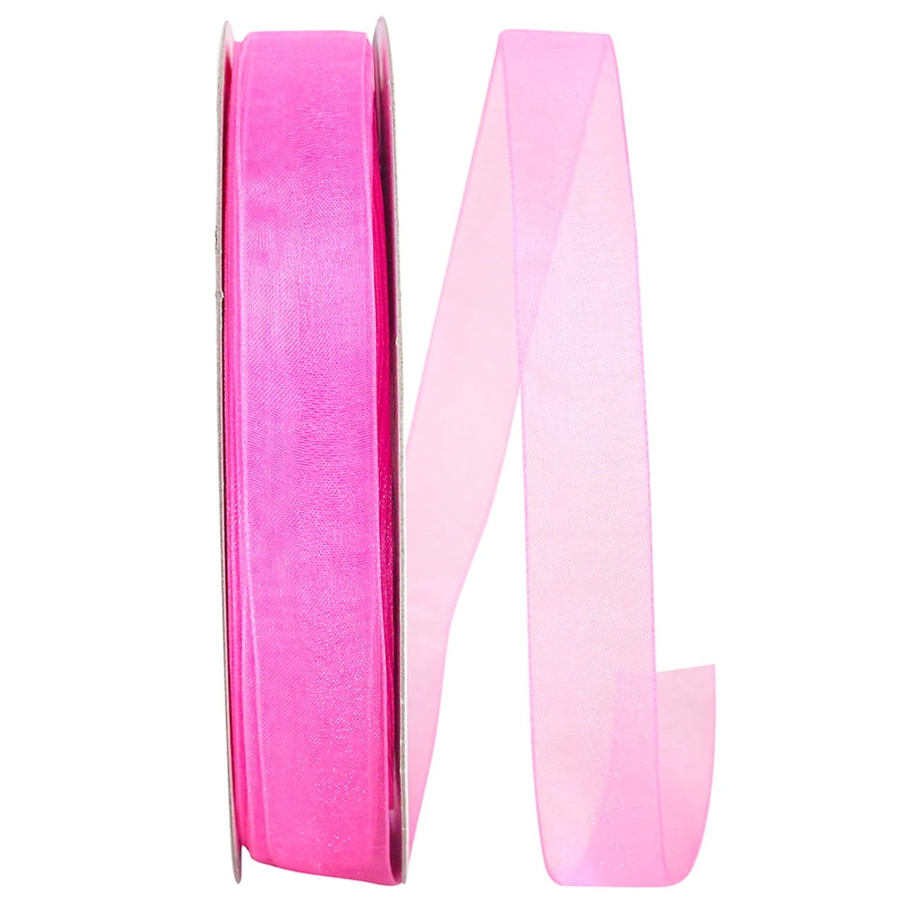 Hot Pink Chiffon 7/8 inch x 100 Yards Sheer Ribbon - by Jam Paper